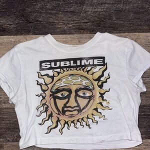 Sublime White Graphic Crop Top